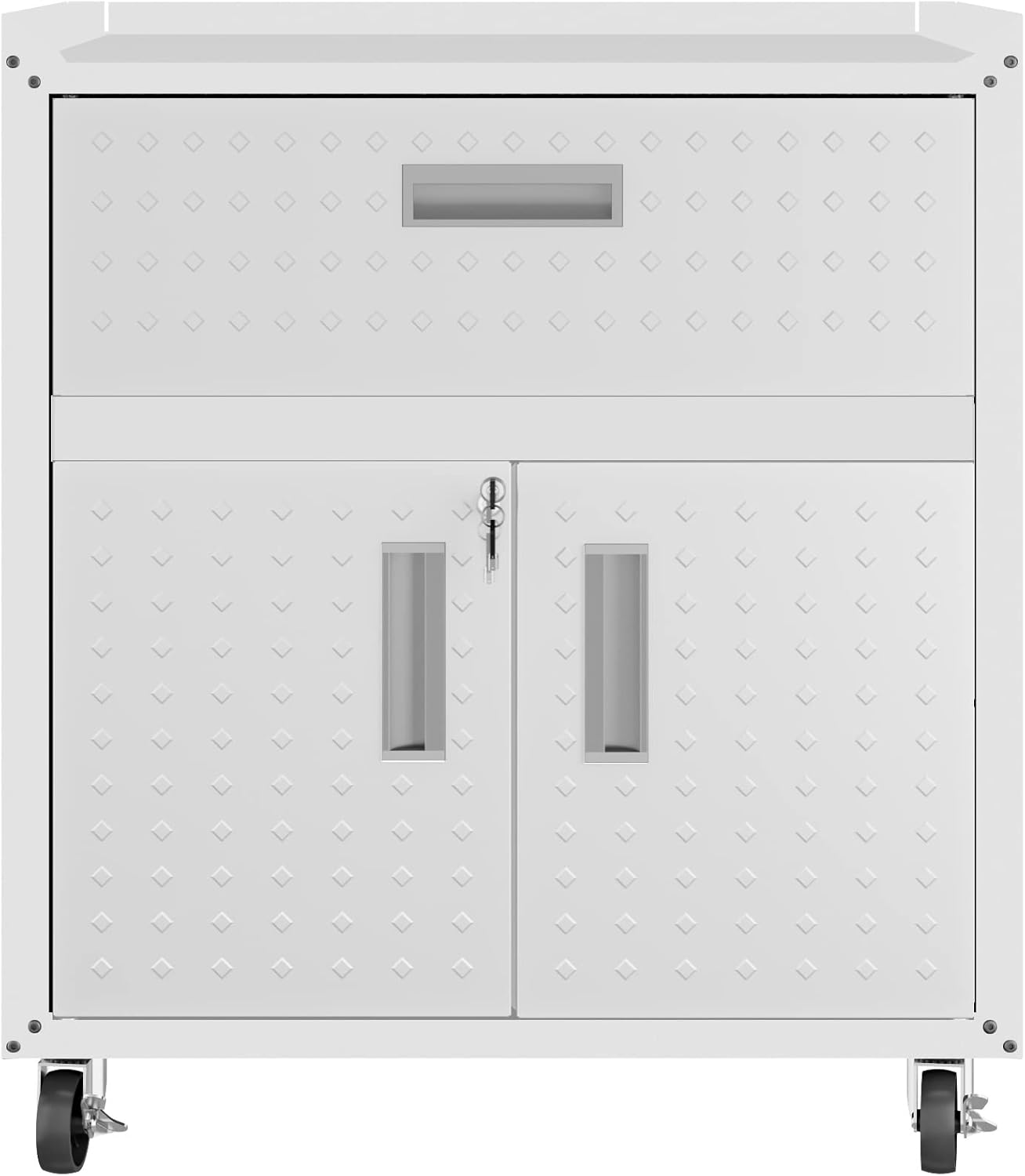 Manhattan Comfort Dual Fortress Floating Garage Storage Cabinet, 1, Black/Grey