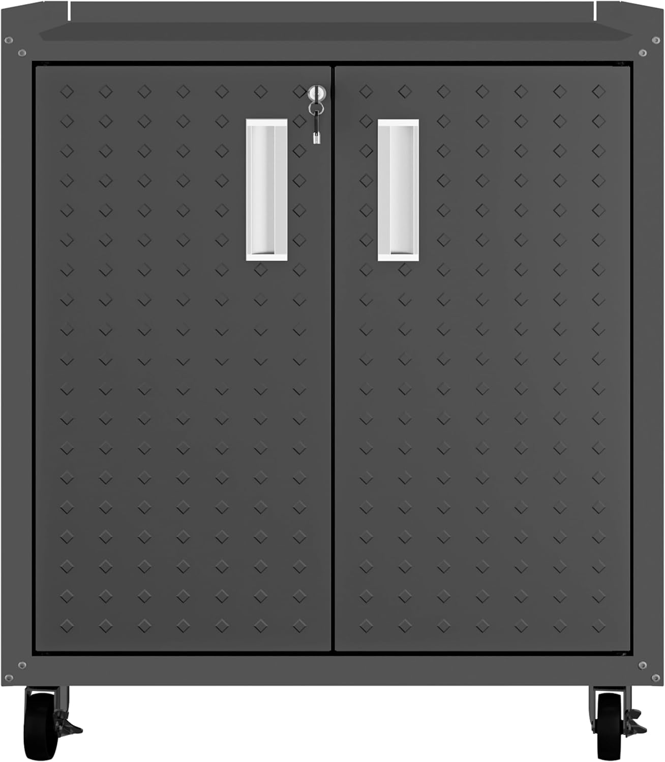 Manhattan Comfort Dual Fortress Floating Garage Storage Cabinet, 1, Black/Grey
