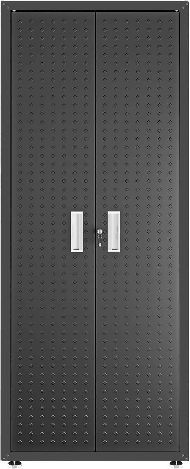 Manhattan Comfort Dual Fortress Floating Garage Storage Cabinet, 1, Black/Grey
