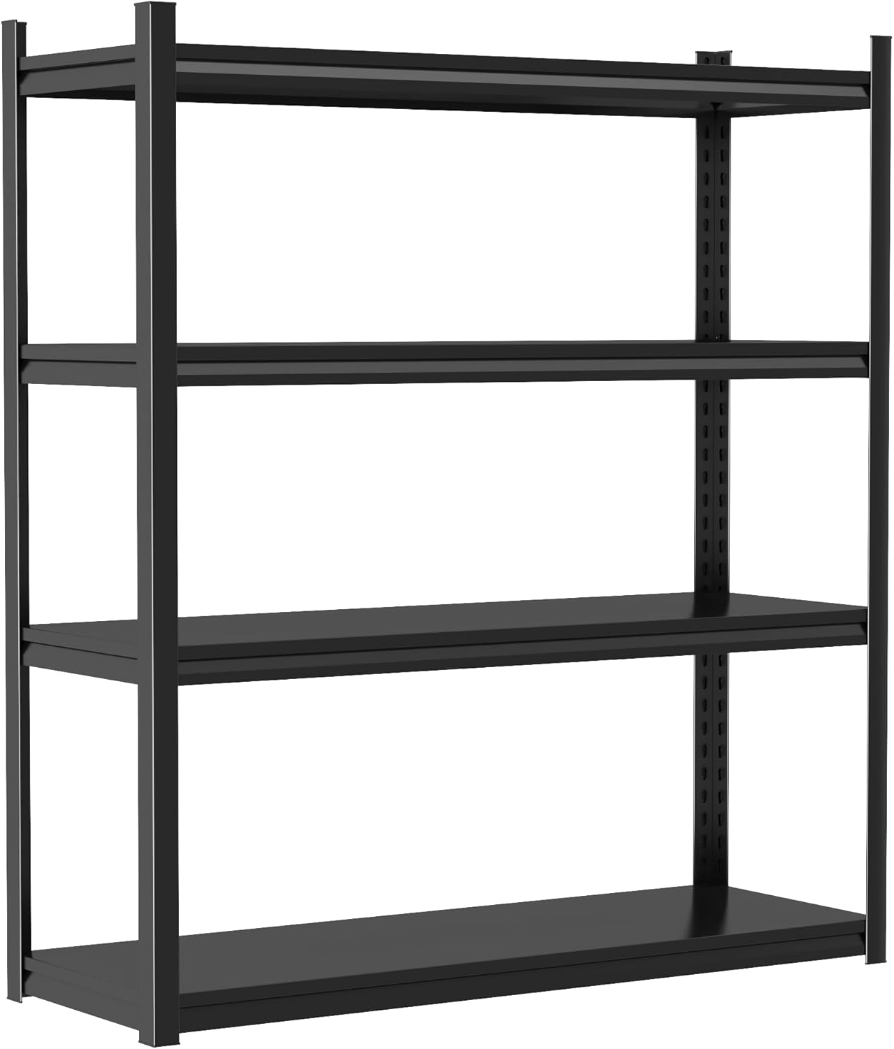 Garage Shelving, 72" H × 48" W Heavy Duty Metal Shelving - Easy to Assemble, Adjustable 5-Tier Storage Shelves, Double-Thickened Columns, 3000 lbs Capacity, for Garage, Pantry Storage, Black