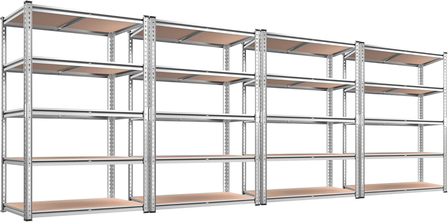 REIBII 2020LBS Storage Shelves 5 Tier Garage Shelving Heavy Duty, Adjustable Metal Shelving Unit, Garage Shelves for Basement, Warehouse, Pantry, 72" H x 35.55" W x 16" D, Black, 3 Pack