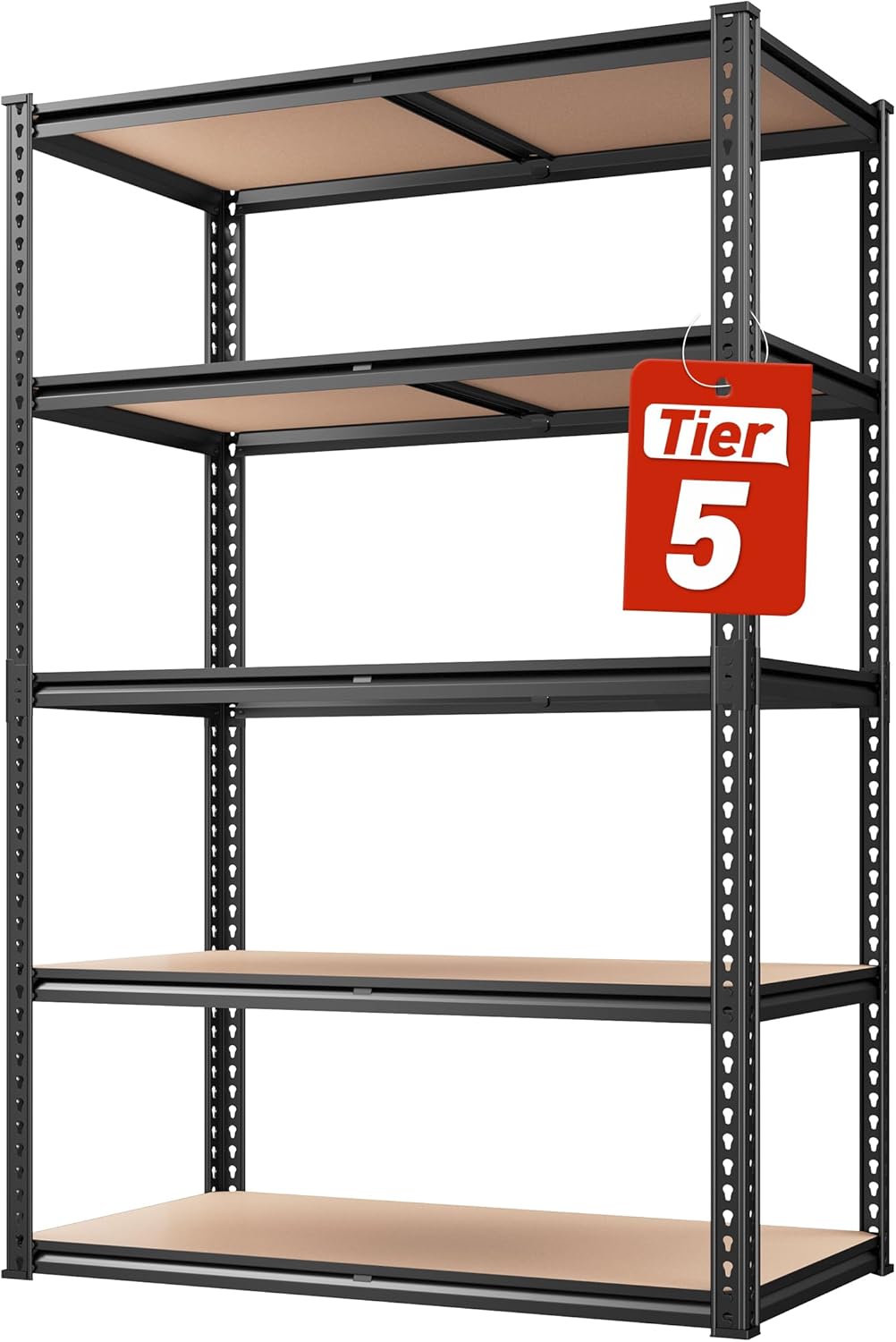 REIBII 2020LBS Storage Shelves 5 Tier Garage Shelving Heavy Duty, Adjustable Metal Shelving Unit, Garage Shelves for Basement, Warehouse, Pantry, 72" H x 35.55" W x 16" D, Black, 3 Pack