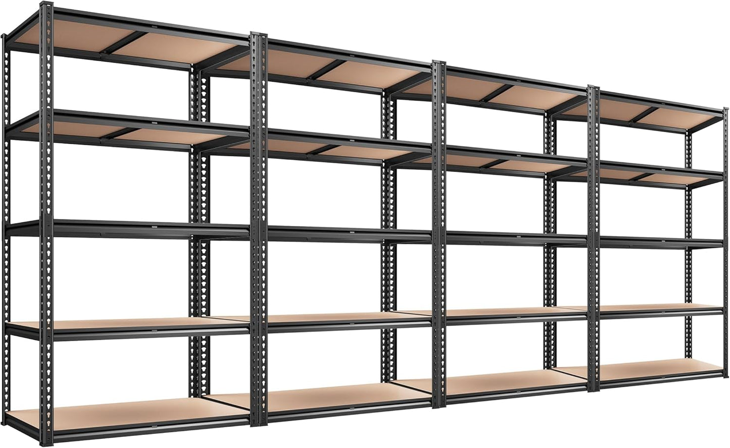 REIBII 2020LBS Storage Shelves 5 Tier Garage Shelving Heavy Duty, Adjustable Metal Shelving Unit, Garage Shelves for Basement, Warehouse, Pantry, 72" H x 35.55" W x 16" D, Black, 3 Pack