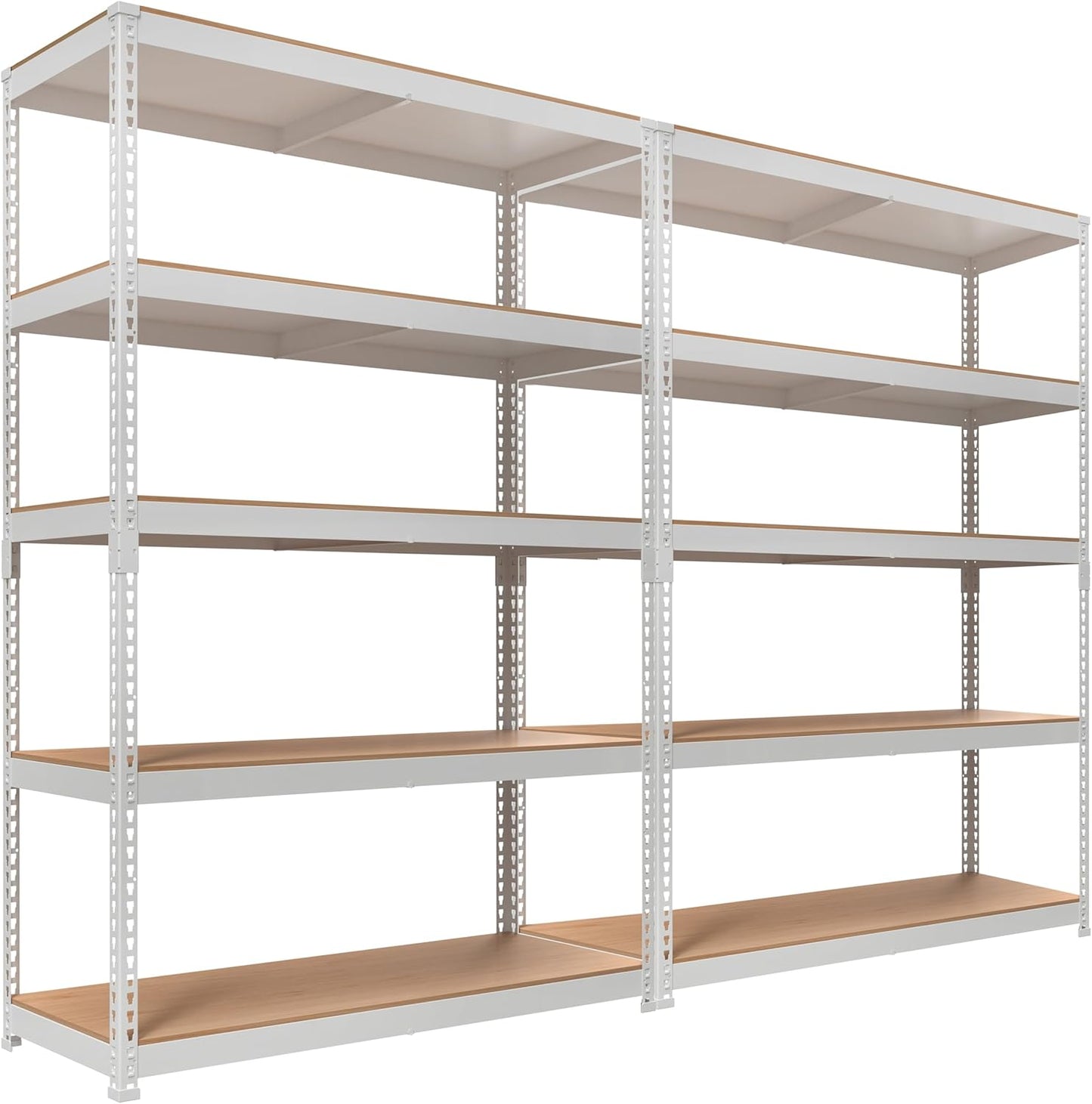 HOMEDANT 5 Tier Laminated Boltless Heavy Duty Garage Storage Adjustable Wide Size Metal Shelving Unit Utility Rack Shelves Organization Multipurpose Shelf Shed Warehouse 47.7"W x 18.2"D x 71.3"H 1Pack