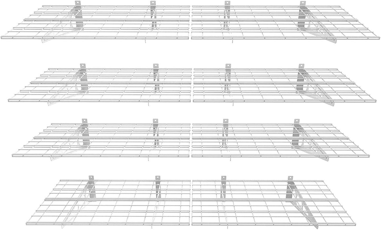 FLEXIMOUNTS 2-Pack 2x4ft 24-inch-by-48-inch Wall Shelf Garage Storage Rack Wall Mounted Floating Shelves, Black