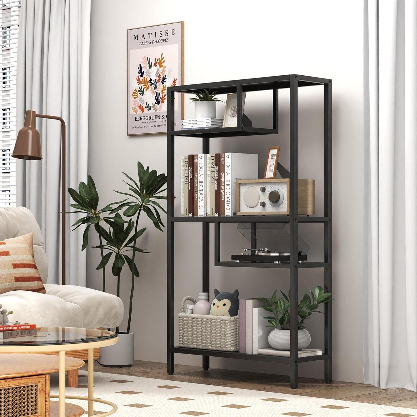 72" H Garage Shelving 2500 LBS Heavy Duty Storage Shelves, Adjustable 5 Tier Metal Shelving Unit, Metal Racks for Storage, Utility Shelves for Workshop, Basement, Home Office 72" H*35.4"W*15.7"D