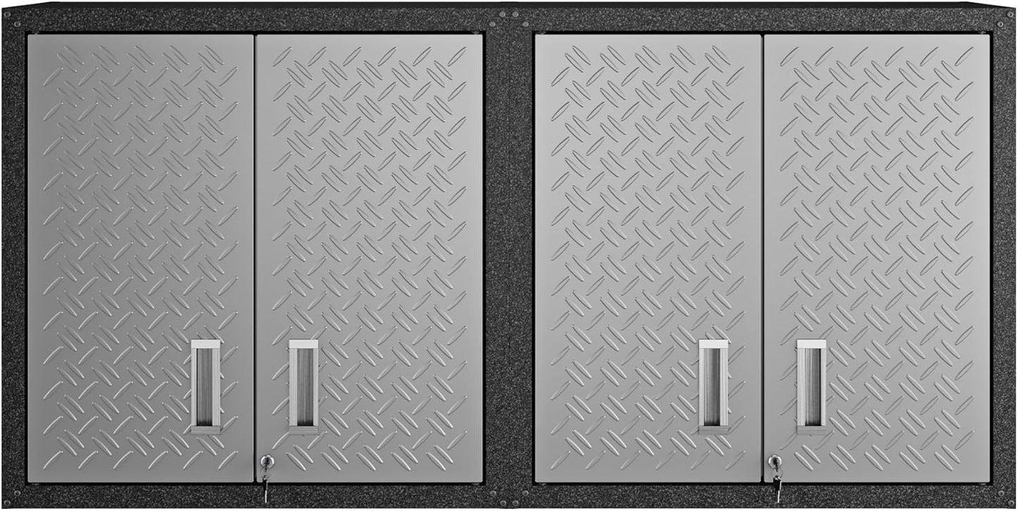 Manhattan Comfort Dual Fortress Floating Garage Storage Cabinet, 1, Black/Grey