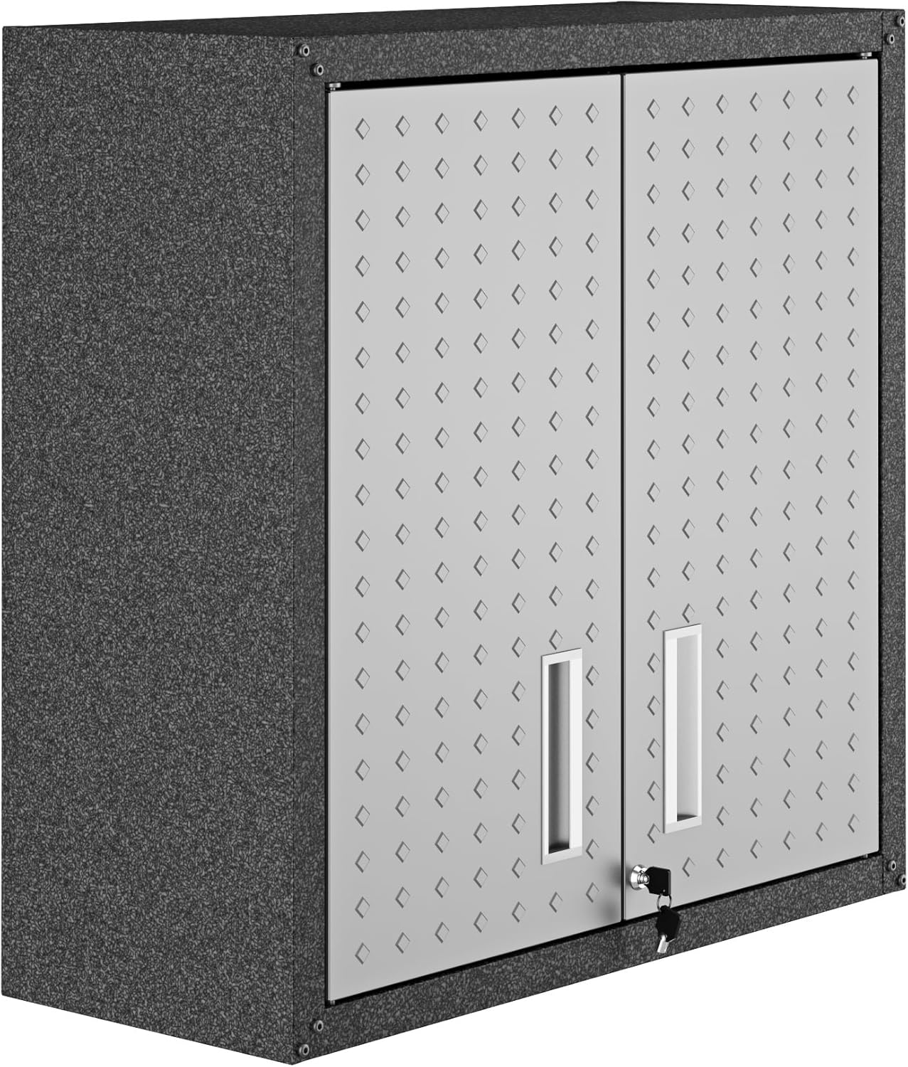 Manhattan Comfort Dual Fortress Floating Garage Storage Cabinet, 1, Black/Grey