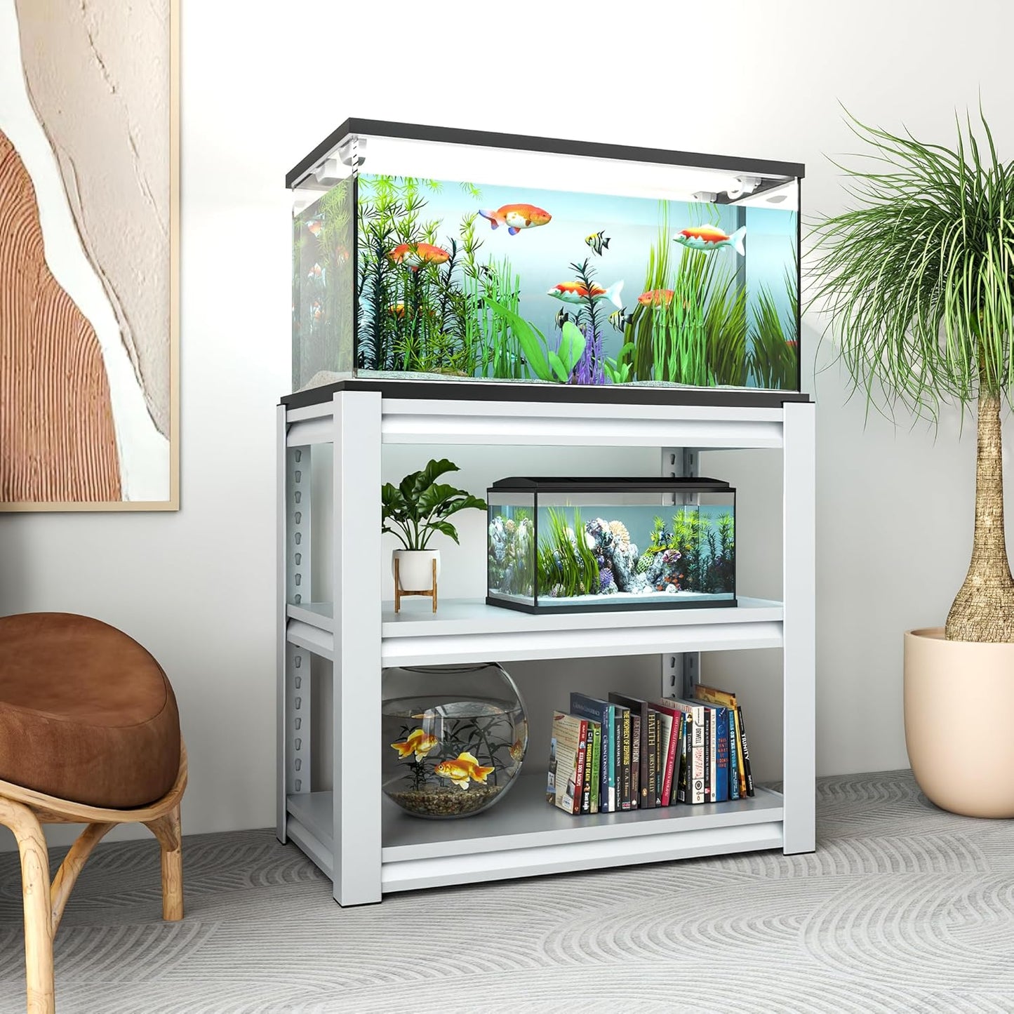 72" H Garage Shelving 2500 LBS Heavy Duty Storage Shelves, Adjustable 5 Tier Metal Shelving Unit, Metal Racks for Storage, Utility Shelves for Workshop, Basement, Home Office 72" H*35.4"W*15.7"D