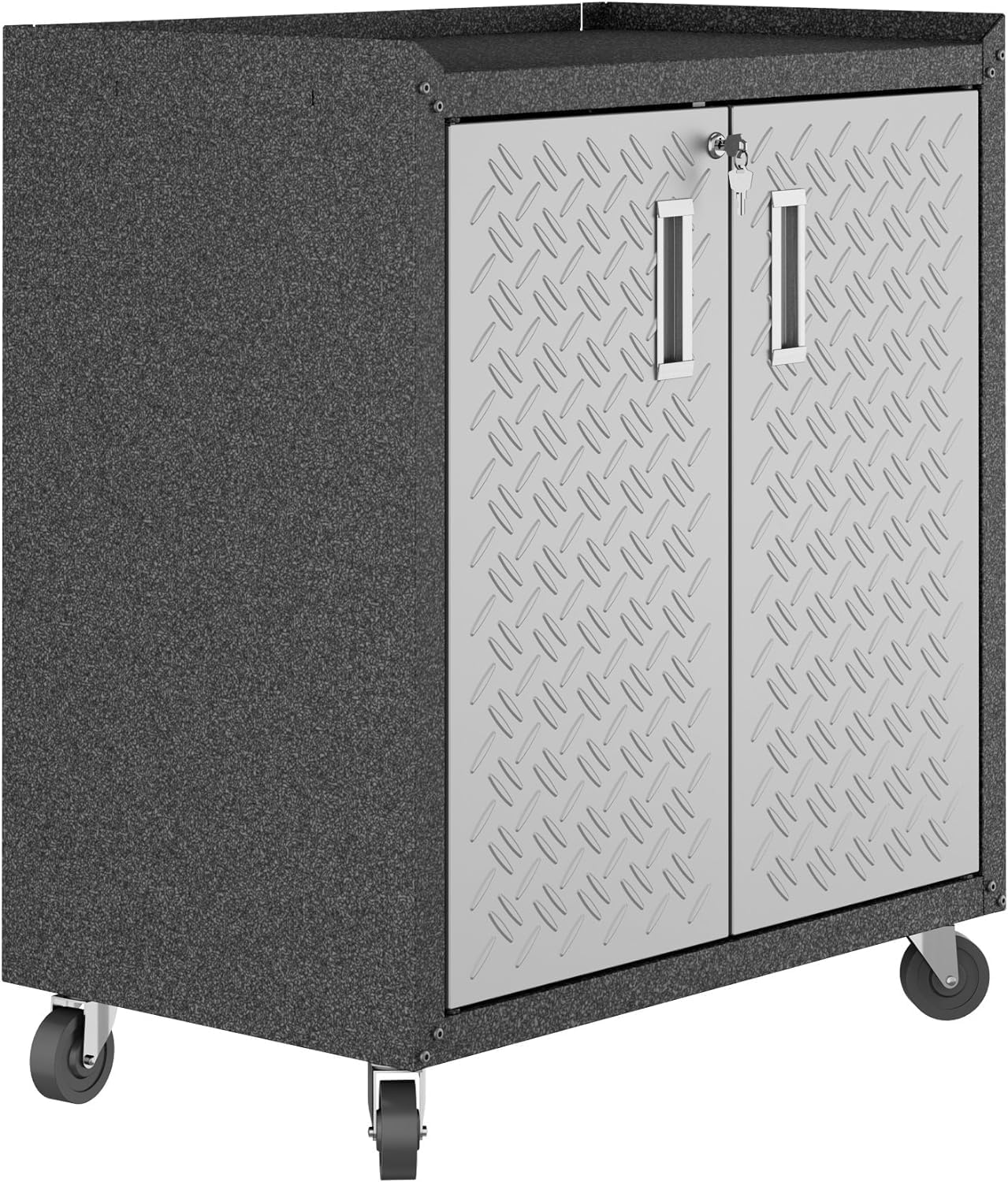 Manhattan Comfort Dual Fortress Floating Garage Storage Cabinet, 1, Black/Grey