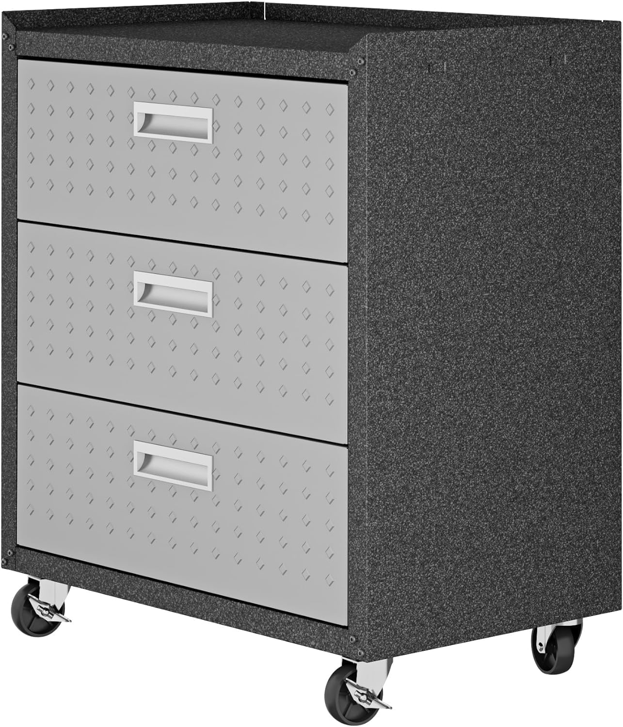 Manhattan Comfort Dual Fortress Floating Garage Storage Cabinet, 1, Black/Grey