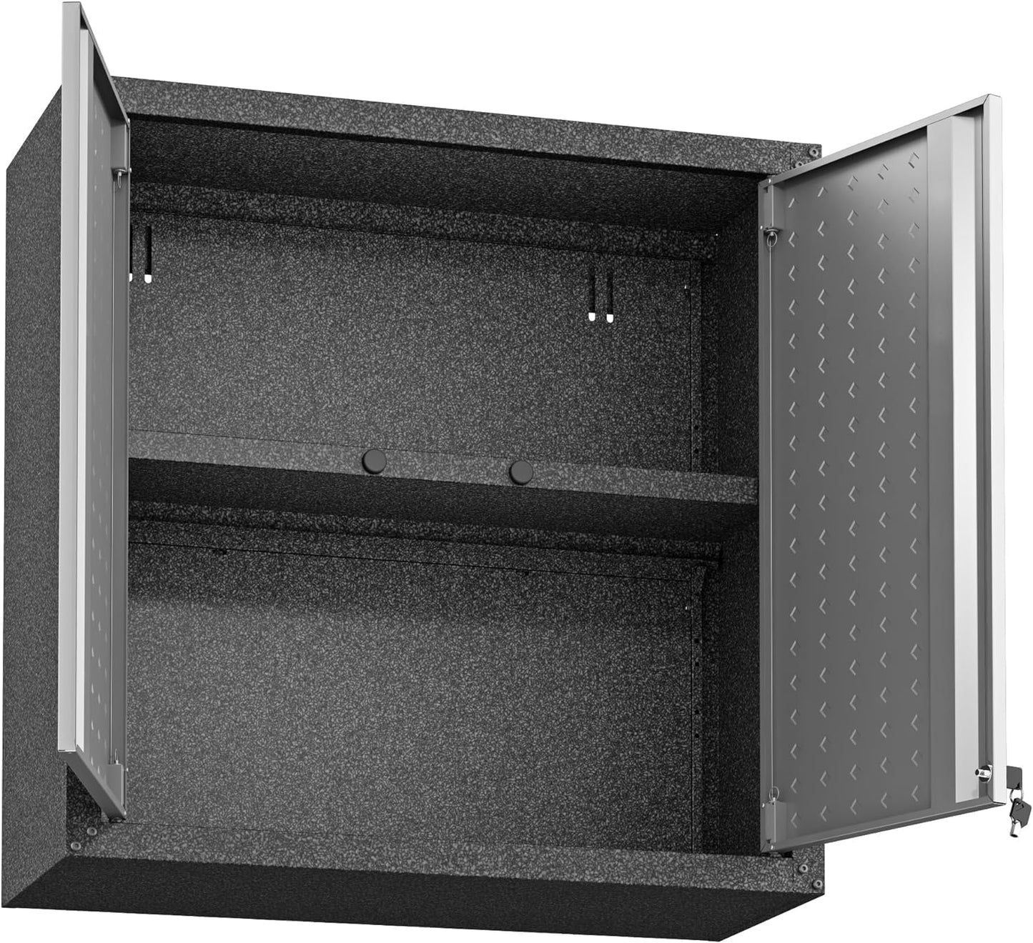 Manhattan Comfort Dual Fortress Floating Garage Storage Cabinet, 1, Black/Grey