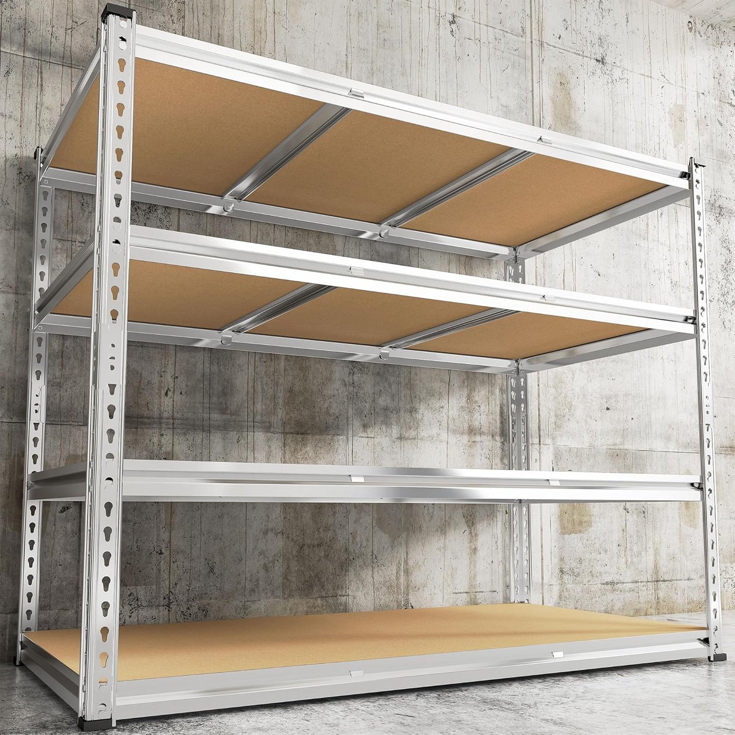 REIBII 48" W Garage Shelving Heavy Duty 3020LBS Storage Shelves 5 Tier Heavy Duty Shelving Adjustable Garage Shelves for Basement, Warehouse, Commercial, Easy Assemble, 48" W x 72" H x 24" D