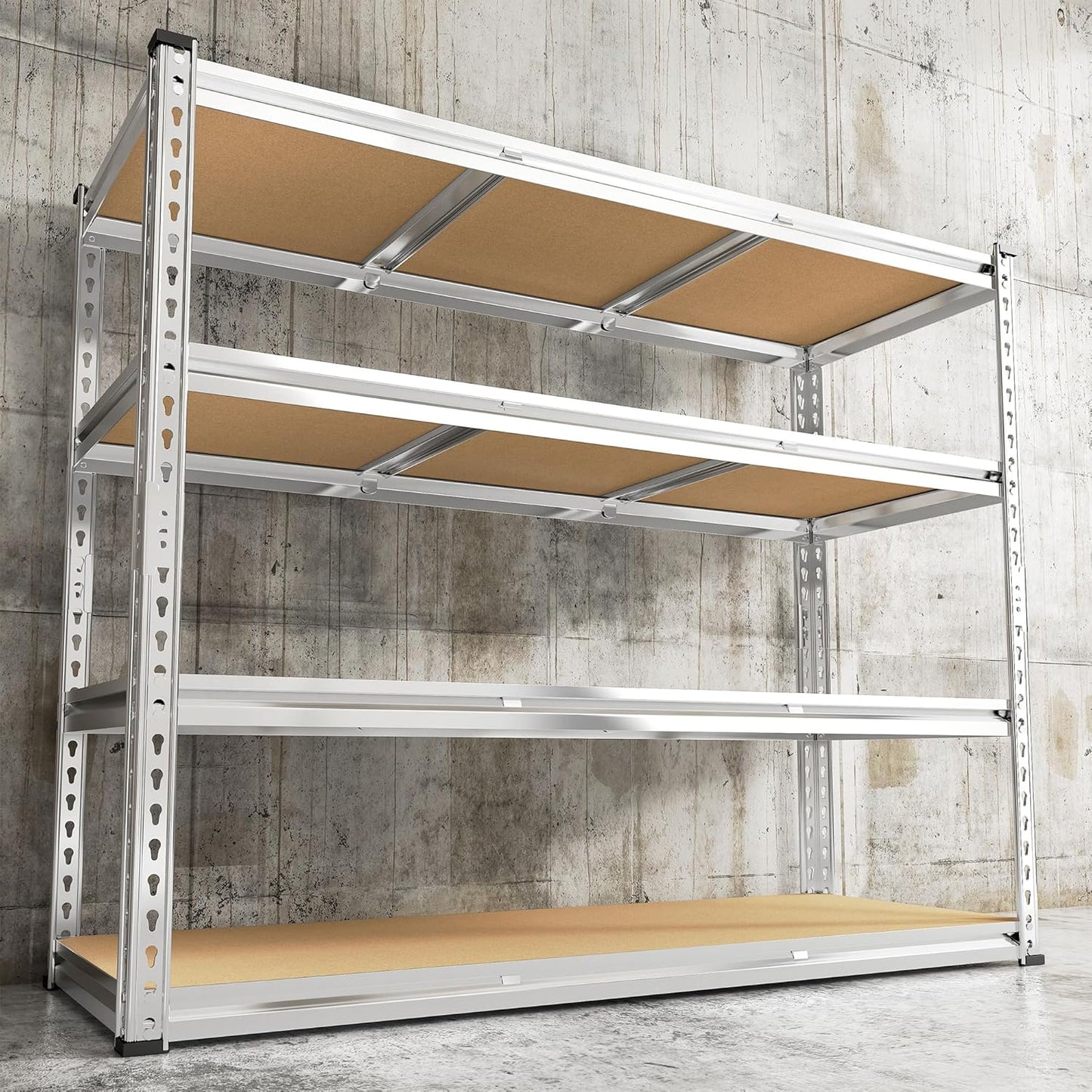 REIBII 48" W Garage Shelving Heavy Duty 3020LBS Storage Shelves 5 Tier Heavy Duty Shelving Adjustable Garage Shelves for Basement, Warehouse, Commercial, Easy Assemble, 48" W x 72" H x 24" D