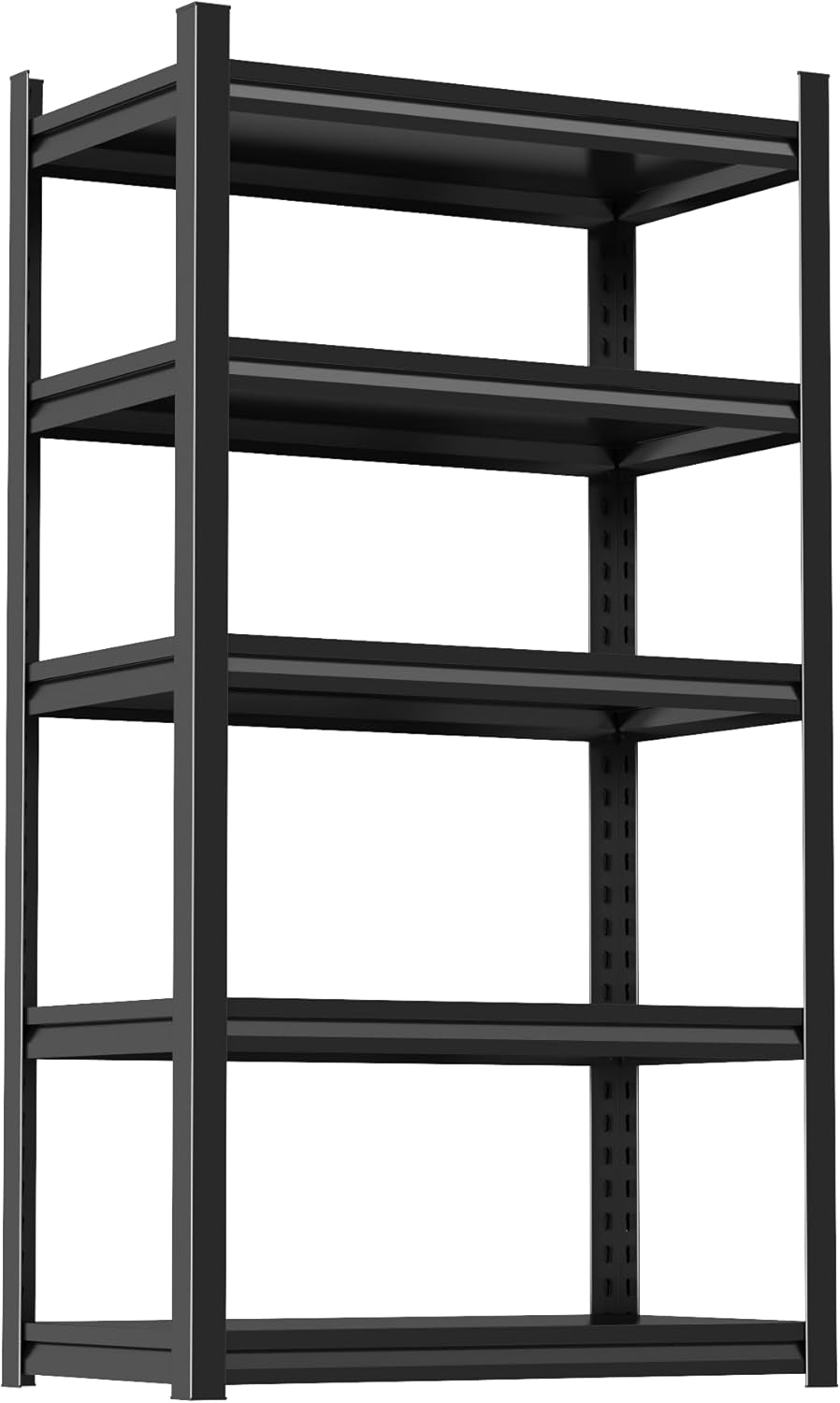 Garage Shelving, 72" H × 48" W Heavy Duty Metal Shelving - Easy to Assemble, Adjustable 5-Tier Storage Shelves, Double-Thickened Columns, 3000 lbs Capacity, for Garage, Pantry Storage, Black
