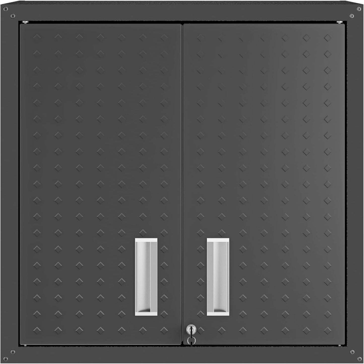 Manhattan Comfort Dual Fortress Floating Garage Storage Cabinet, 1, Black/Grey