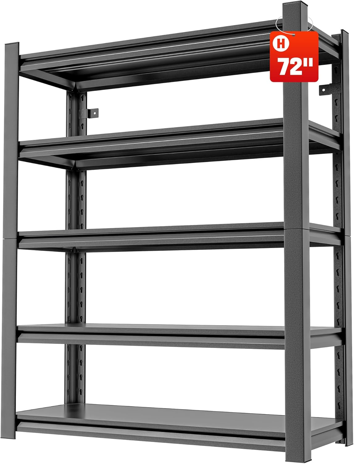 2 Set Garage Shelving Unit 72"H3000bls Heavy Duty Storage Shelves Easy Assembly 5 Tier Adjustable Metal Steel Utility Shelf Rack Storage Organize for Tools Garage,Basement,Warehouse 16"*36"*72"