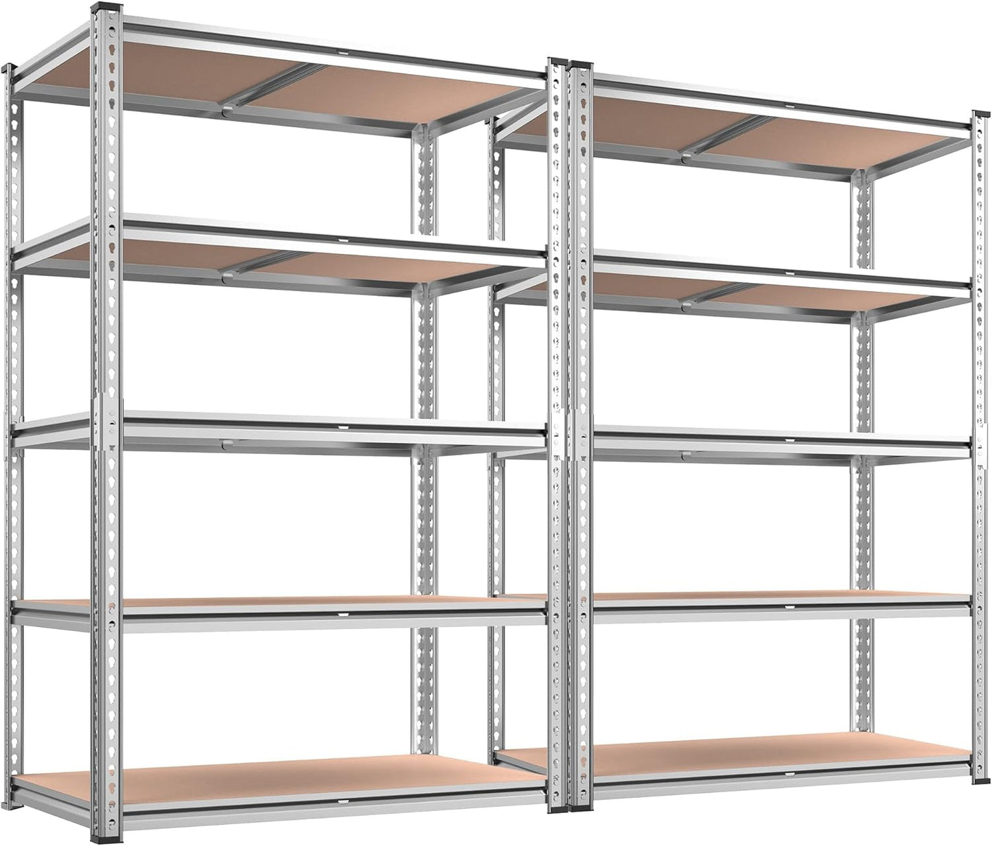 REIBII 2020LBS Storage Shelves 5 Tier Garage Shelving Heavy Duty, Adjustable Metal Shelving Unit, Garage Shelves for Basement, Warehouse, Pantry, 72" H x 35.55" W x 16" D, Black, 3 Pack