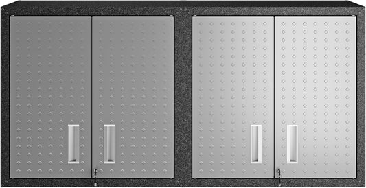 Manhattan Comfort Dual Fortress Floating Garage Storage Cabinet, 1, Black/Grey