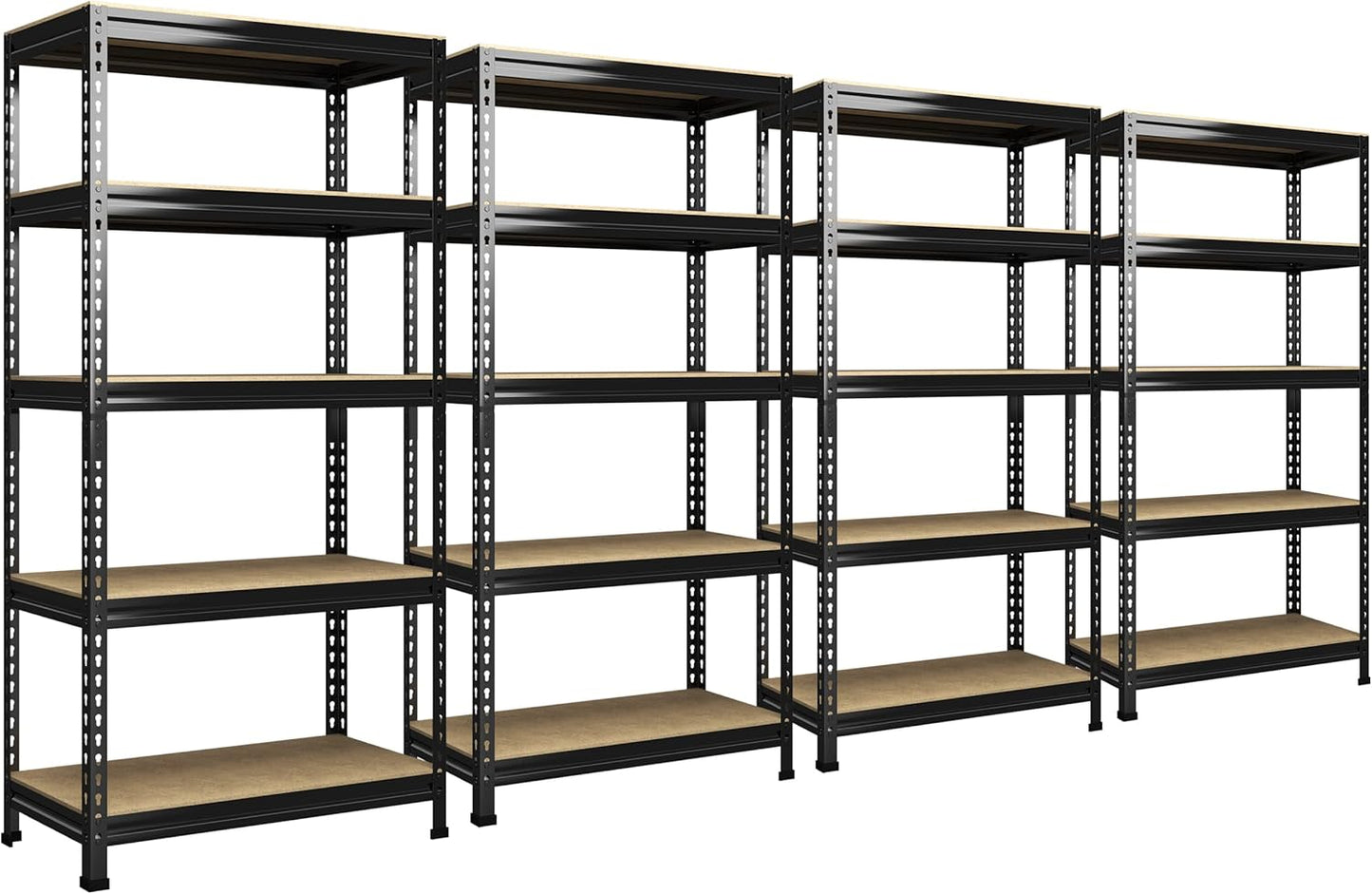 PrimeZone 48" x 24" x 72" Heavy Duty Storage Shelves - 5 Tier Adjustable Garage Storage Shelving, Metal Storage Utility Rack Shelf Unit for Warehouse Pantry Closet Kitchen, Black